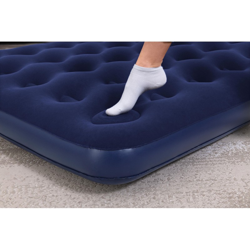 Matelas gonflable camping 2 places 191x137x22cm pompe à pied intégrée
