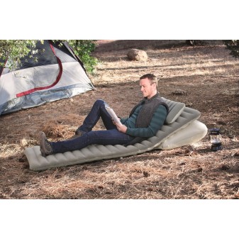 Matelas gonflable camping 1 place 191 x 70 x 10.5 cm avec oreiller