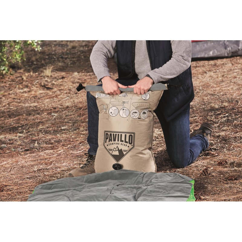 Matelas gonflable camping 1 place 188 x 99 x 22cm avec sac de gonflage