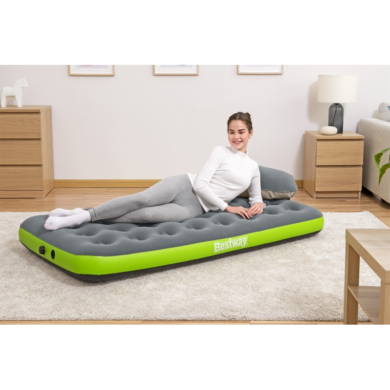 Matelas de camping gonflable 1 place 188x99x22cm avec sac de gonflage
