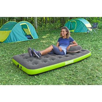 Matelas de camping gonflable 1 place 188x99x22cm avec sac de gonflage