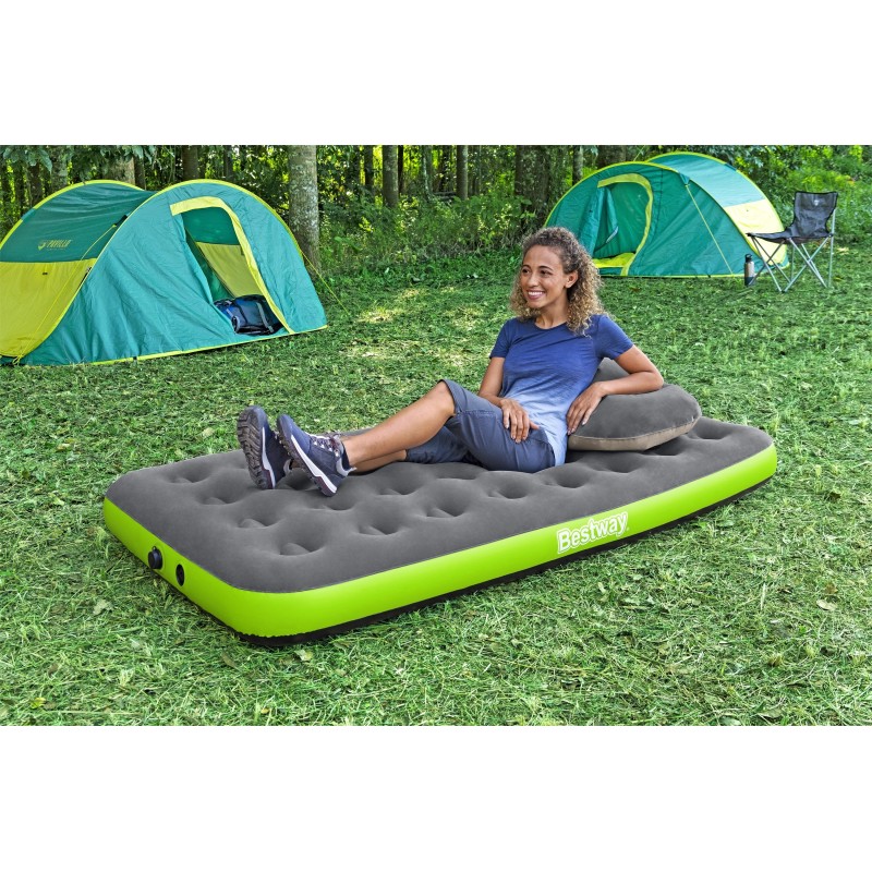 Matelas de camping gonflable 1 place 188x99x22cm avec sac de gonflage