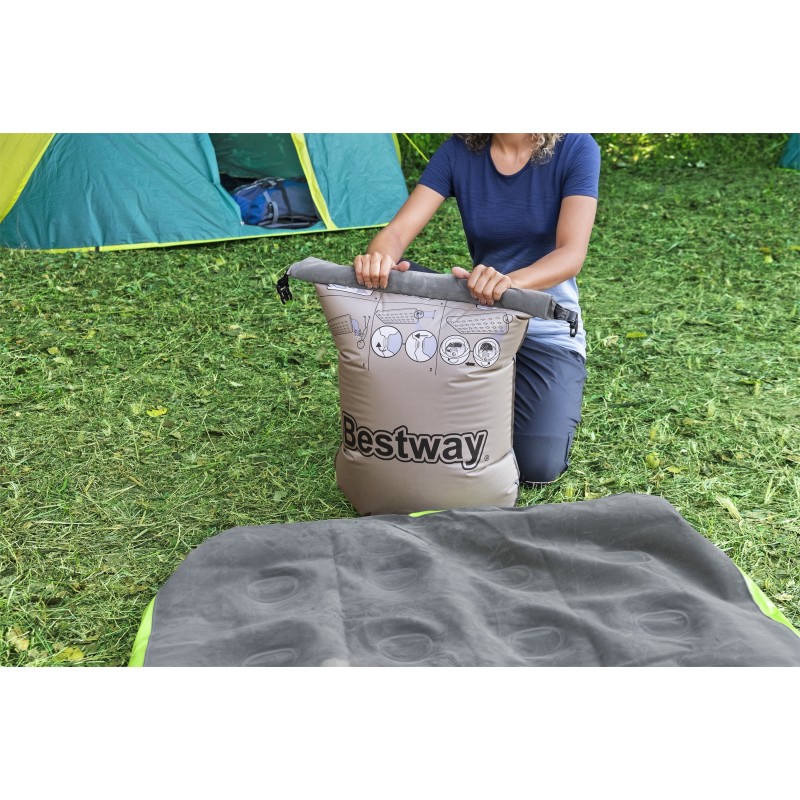 Matelas de camping gonflable 1 place 188x99x22cm avec sac de gonflage