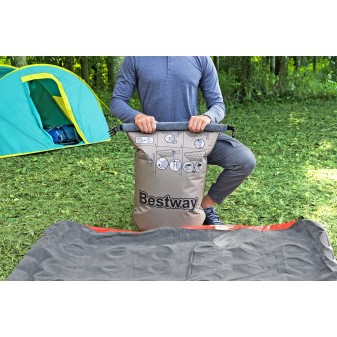 Matelas gonflable camping 2 places 203x152x22cm avec sac de gonflage