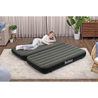 Matelas gonflable 2 places 188 x 99 x 25 cm lits jumeaux 3 en 1