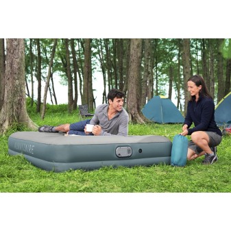 Matelas gonflable 2 places 203x152x36cm pompe AlwayzAire électrique gris Matelas gonflable 2 places 203x152x36cm pompe AlwayzAire électrique gris
