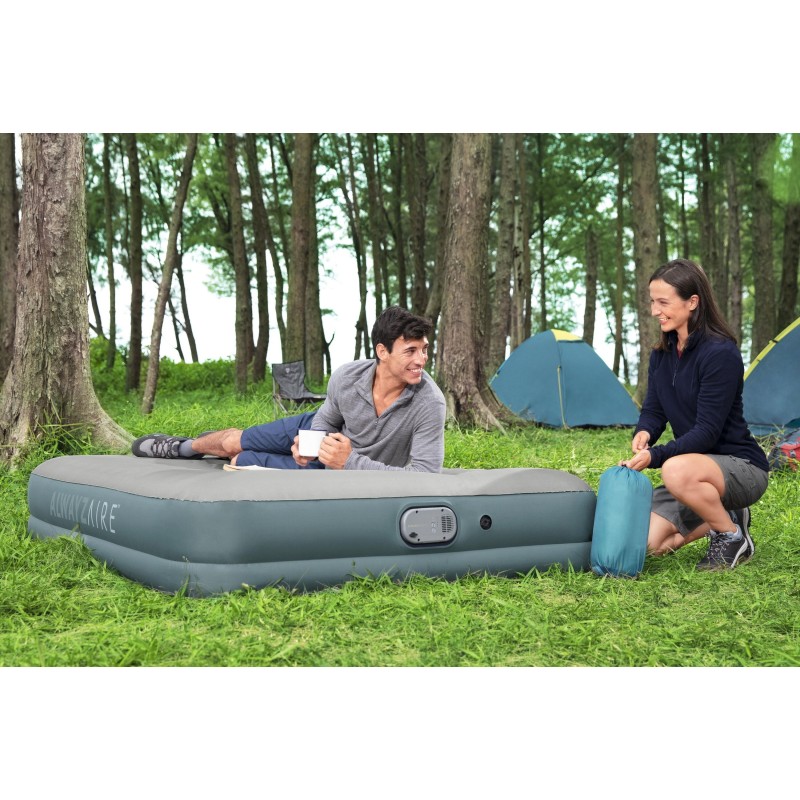 Matelas gonflable 2 places 203x152x36cm pompe AlwayzAire électrique gris Matelas gonflable 2 places 203x152x36cm pompe AlwayzAire électrique gris