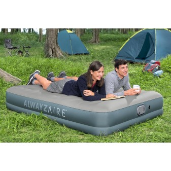 Matelas gonflable 2 personnes 203 x 152 x 36cm pompe AlwayzAire électrique gris