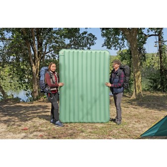 Matelas gonflable de trekking 2 places 203 x 142 x 15 cm avec gonfleur