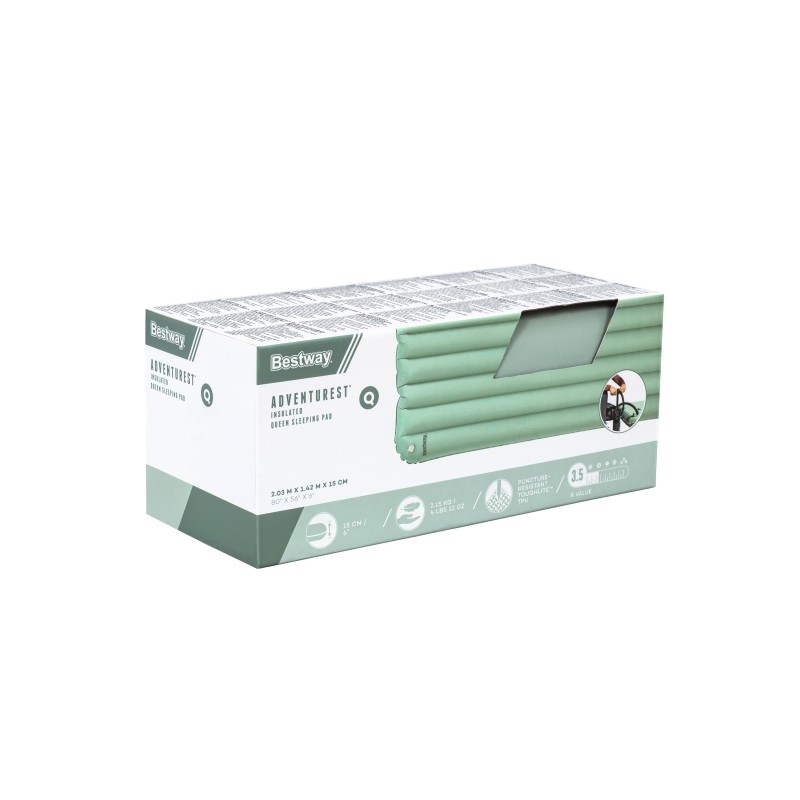 Matelas gonflable de trekking 2 places 203 x 142 x 15 cm avec gonfleur Matelas gonflable de trekking 2 places 203 x 142 x 15 cm avec gonfleur