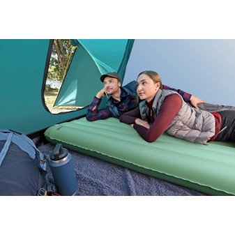 Matelas gonflable de trekking 2 places 203 x 142 x 15 cm avec gonfleur Matelas gonflable de trekking 2 places 203 x 142 x 15 cm avec gonfleur