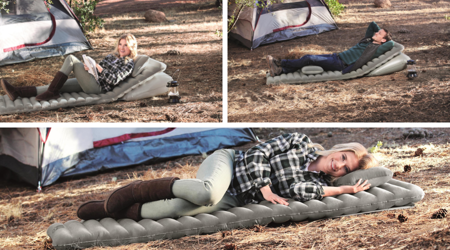 Matelas gonflable camping 1 personne 191 x 70 x 10.5 cm avec oreiller