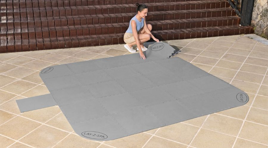 Installation tapis de sol spa 